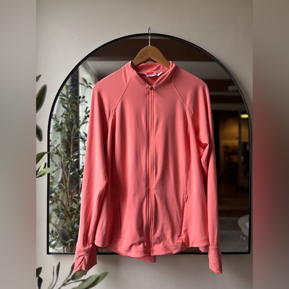 ATHLETA | coral active wear zip up | size 1x - Picture 3 of 6